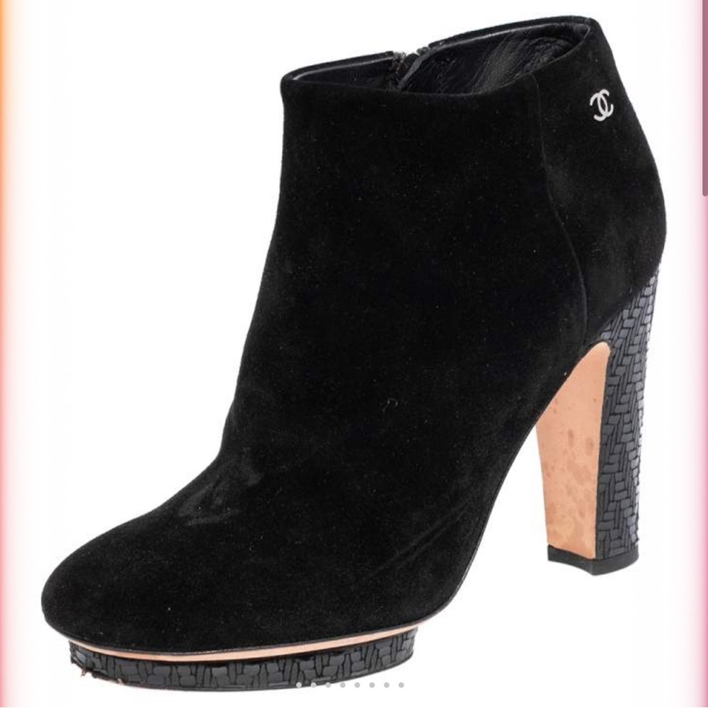 Chanel Black High-Heeled Ankle Booties
